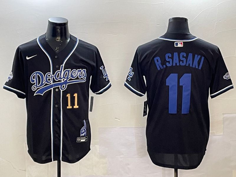 Men Los Angeles Dodgers 11 R.Sasaki Black Fashion Game 2025 Nike MLB Jersey style 11